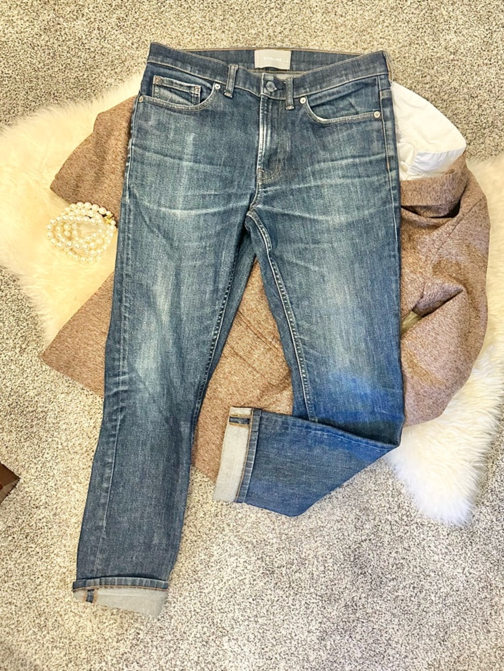 ✨ Everlane Women’s Dark Wash Slim Straight Jeans Organic Cotton ✨